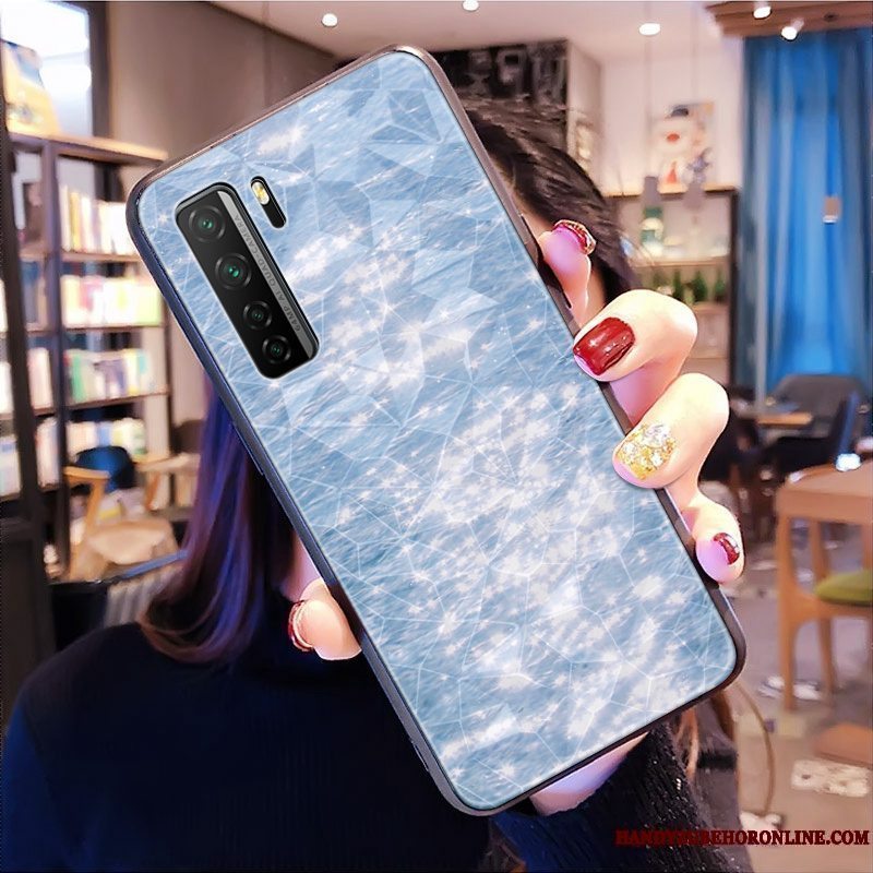 Etui Huawei P40 Lite 5g Tasker Net Red Blå, Cover Huawei P40 Lite 5g Blød Tilpas Mønster