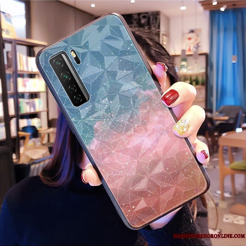 Etui Huawei P40 Lite 5g Tasker Net Red Blå, Cover Huawei P40 Lite 5g Blød Tilpas Mønster