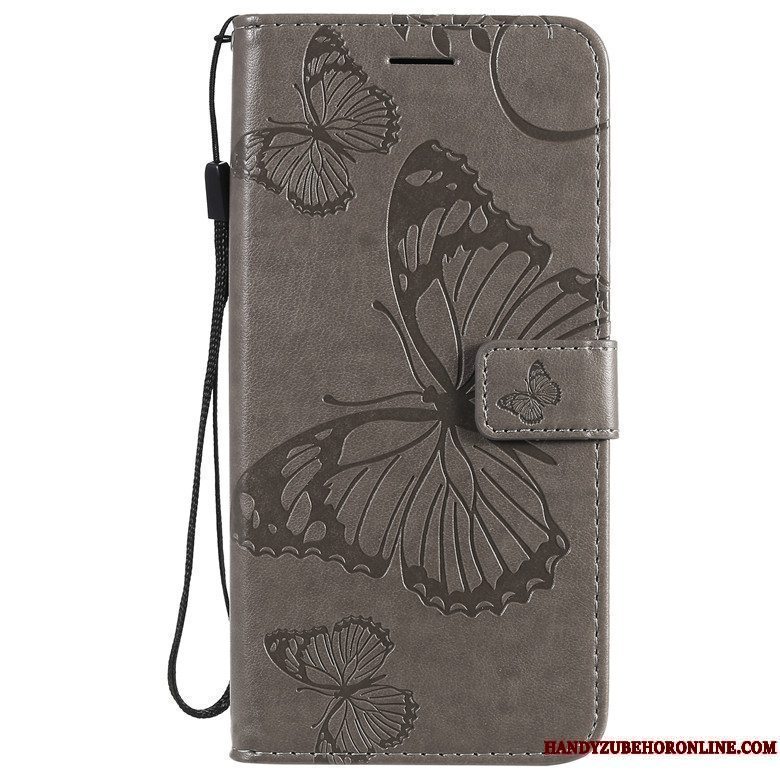 Etui Huawei P40 Lite E Beskyttelse Anti-fald Telefon, Cover Huawei P40 Lite E Folio Sommerfugl Blomster Blå