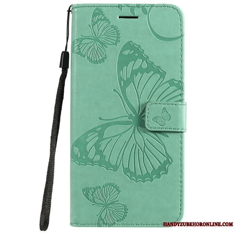 Etui Huawei P40 Lite E Beskyttelse Anti-fald Telefon, Cover Huawei P40 Lite E Folio Sommerfugl Blomster Blå