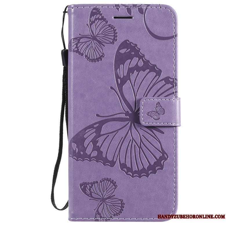 Etui Huawei P40 Lite E Beskyttelse Anti-fald Telefon, Cover Huawei P40 Lite E Folio Sommerfugl Blomster Blå