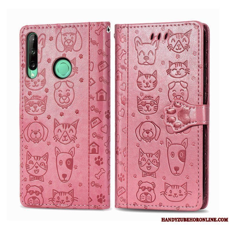 Etui Huawei P40 Lite E Folio Telefonhund, Cover Huawei P40 Lite E Cartoon Solid Farve Kat