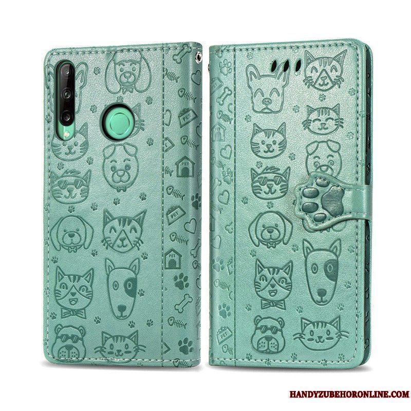 Etui Huawei P40 Lite E Folio Telefonhund, Cover Huawei P40 Lite E Cartoon Solid Farve Kat