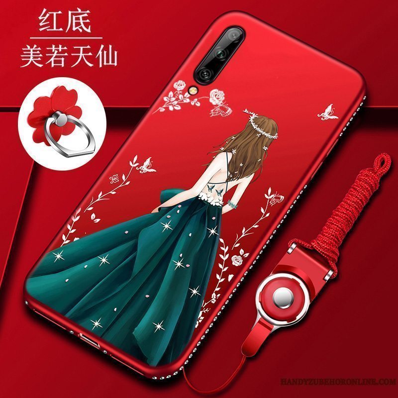 Etui Huawei P40 Lite E Silikone Nubuck Trend, Cover Huawei P40 Lite E Beskyttelse Anti-fald Net Red