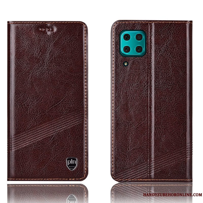 Etui Huawei P40 Lite Folio Anti-fald Telefon, Cover Huawei P40 Lite Læder Rød