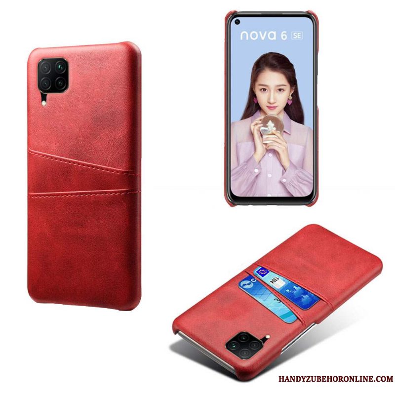 Etui Huawei P40 Lite Læder Grøn Hård, Cover Huawei P40 Lite Kreativ Telefontynd