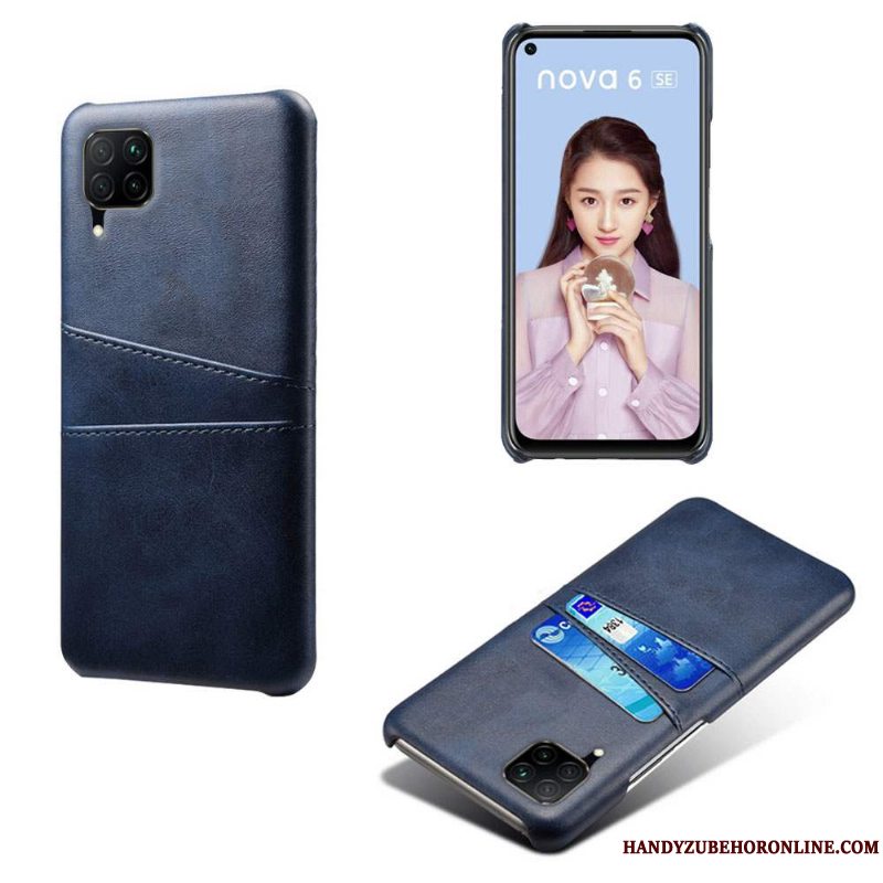 Etui Huawei P40 Lite Læder Grøn Hård, Cover Huawei P40 Lite Kreativ Telefontynd