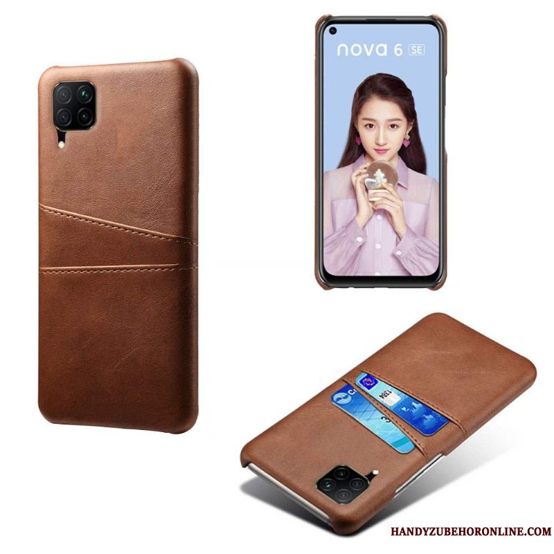 Etui Huawei P40 Lite Læder Grøn Hård, Cover Huawei P40 Lite Kreativ Telefontynd