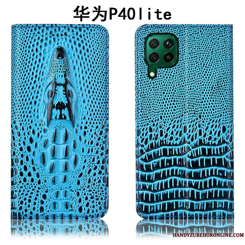 Etui Huawei P40 Lite Læder Gul Telefon, Cover Huawei P40 Lite Beskyttelse