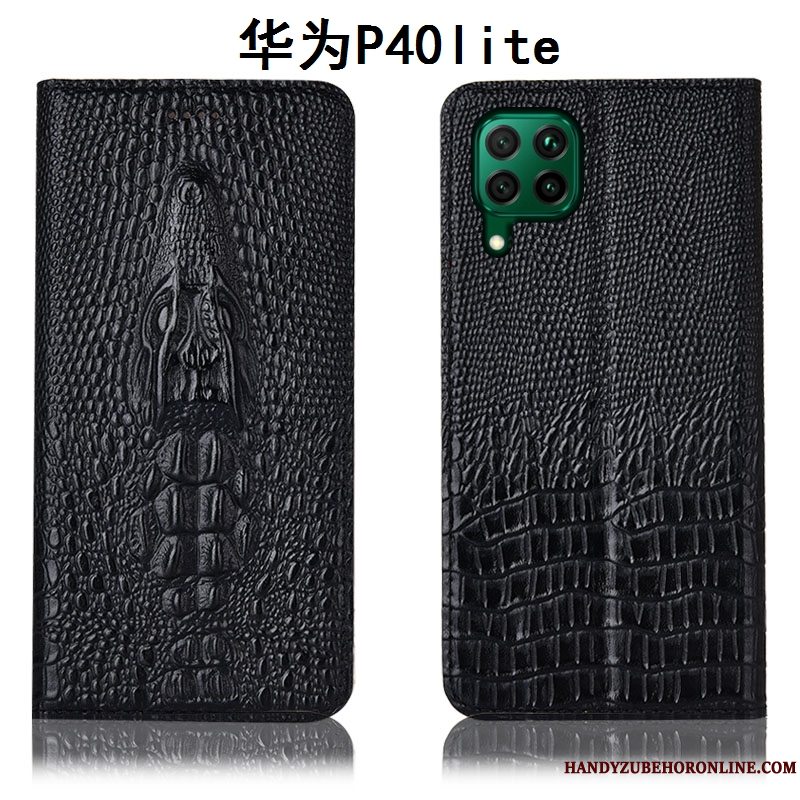 Etui Huawei P40 Lite Læder Gul Telefon, Cover Huawei P40 Lite Beskyttelse
