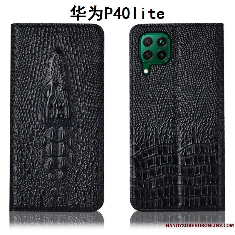 Etui Huawei P40 Lite Læder Gul Telefon, Cover Huawei P40 Lite Beskyttelse