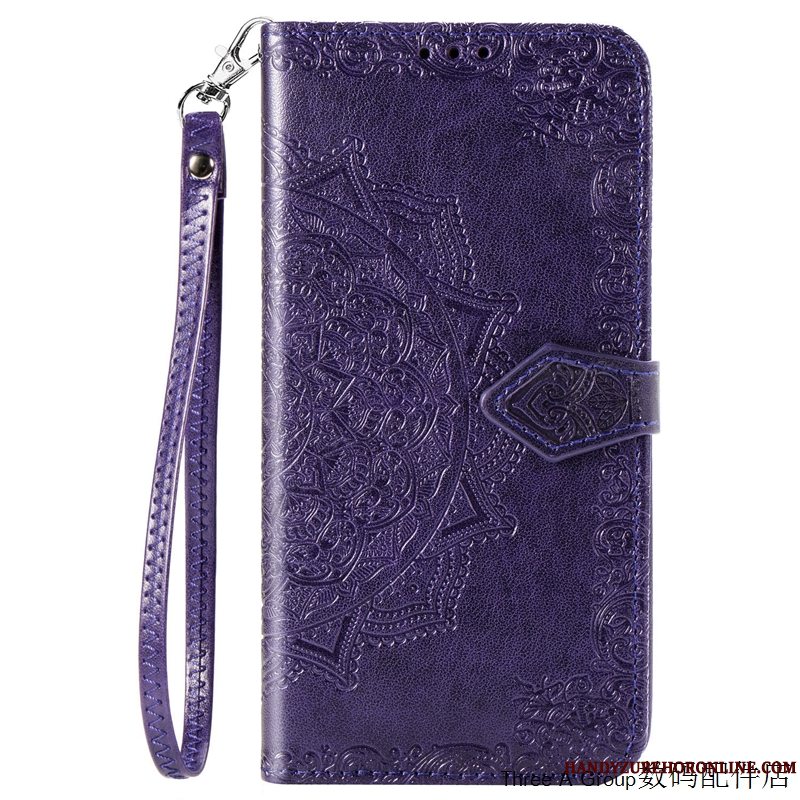 Etui Huawei P40 Lite Læder Hængende Ornamenter Kort, Cover Huawei P40 Lite Folio Sort Telefon