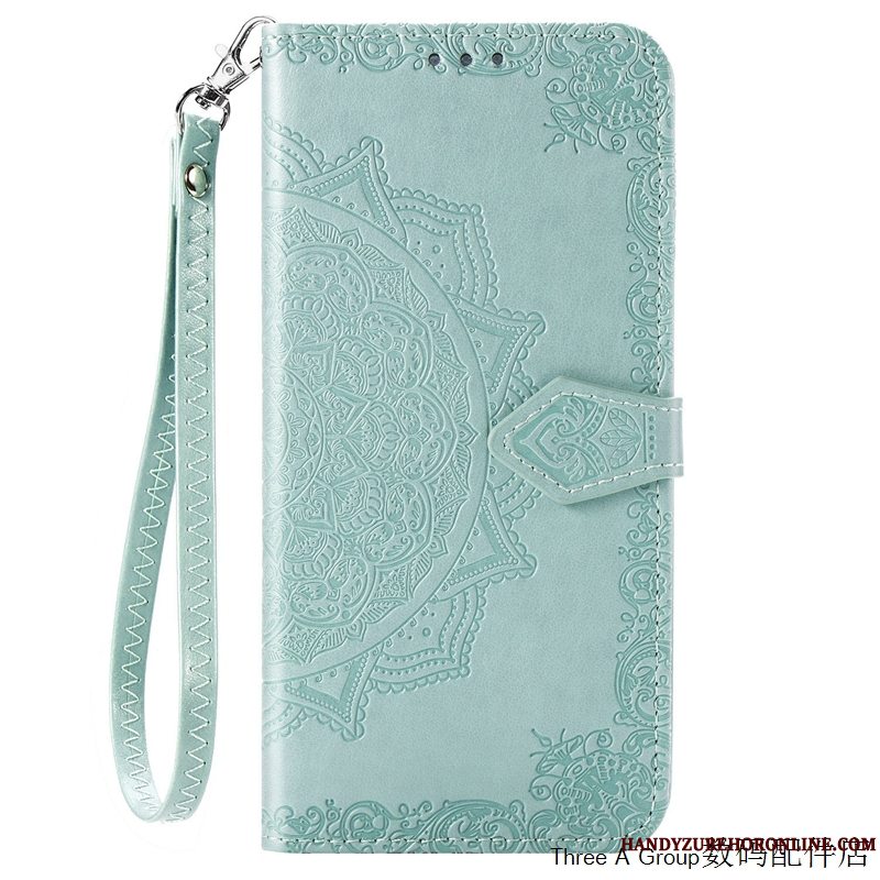 Etui Huawei P40 Lite Læder Hængende Ornamenter Kort, Cover Huawei P40 Lite Folio Sort Telefon