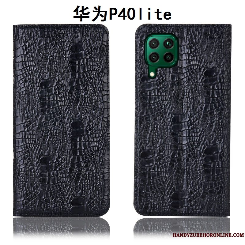 Etui Huawei P40 Lite Læder Telefonblå, Cover Huawei P40 Lite Tasker