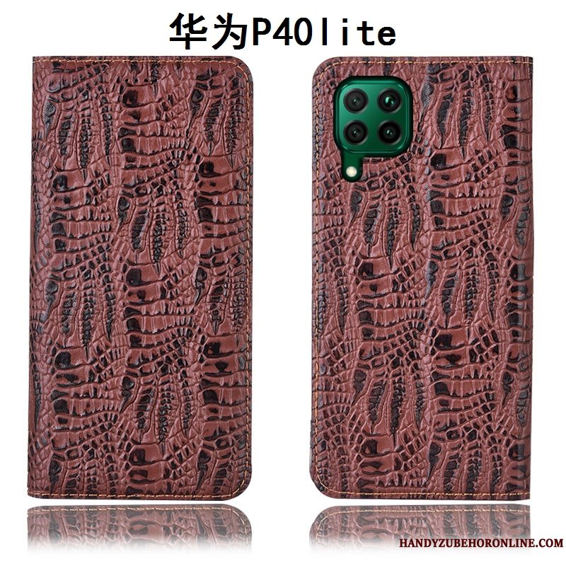 Etui Huawei P40 Lite Læder Telefonblå, Cover Huawei P40 Lite Tasker