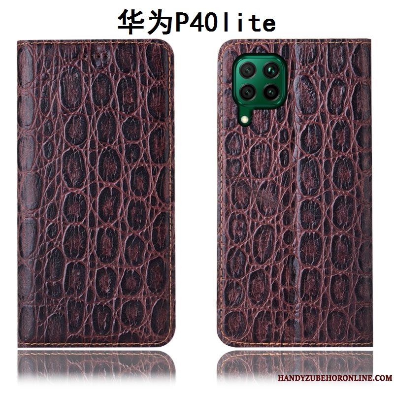 Etui Huawei P40 Lite Tasker Telefonrød, Cover Huawei P40 Lite Læder Anti-fald