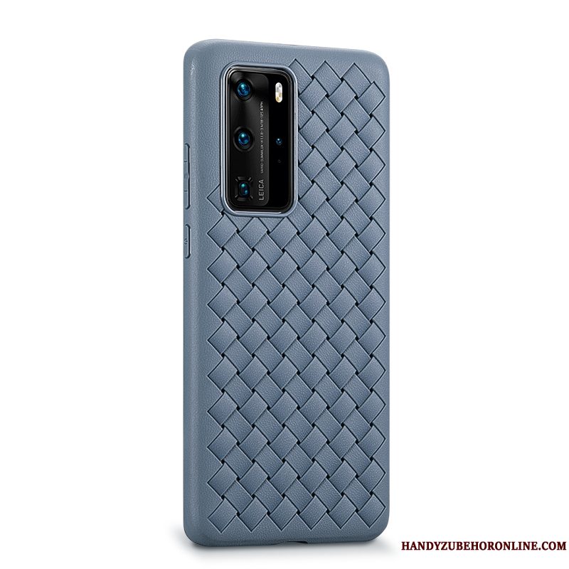 Etui Huawei P40 Pro Beskyttelse Strikkede Lilla, Cover Huawei P40 Pro Læder Mønster Føle