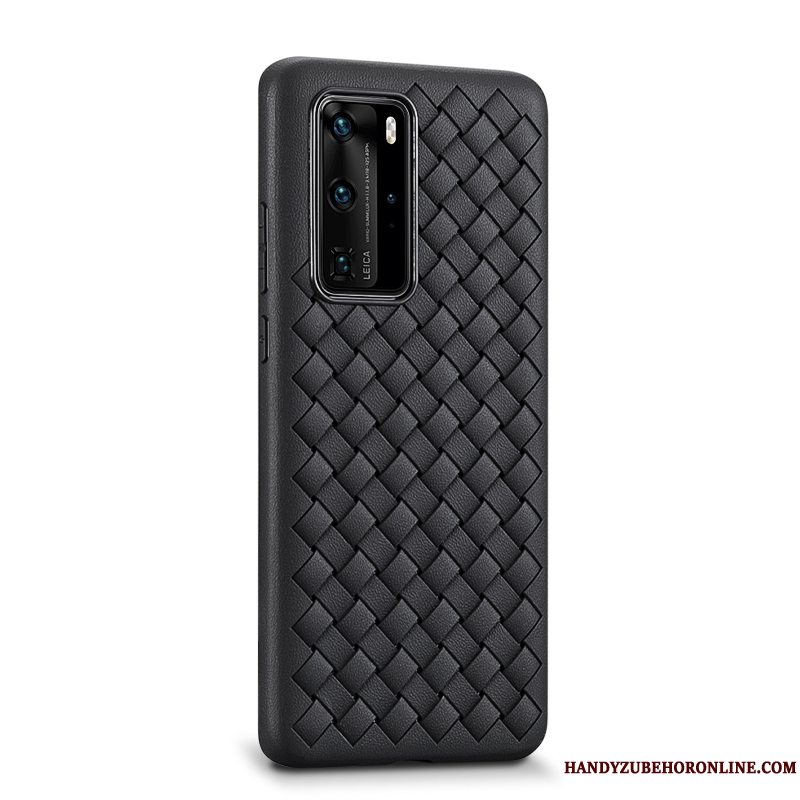 Etui Huawei P40 Pro Beskyttelse Strikkede Lilla, Cover Huawei P40 Pro Læder Mønster Føle