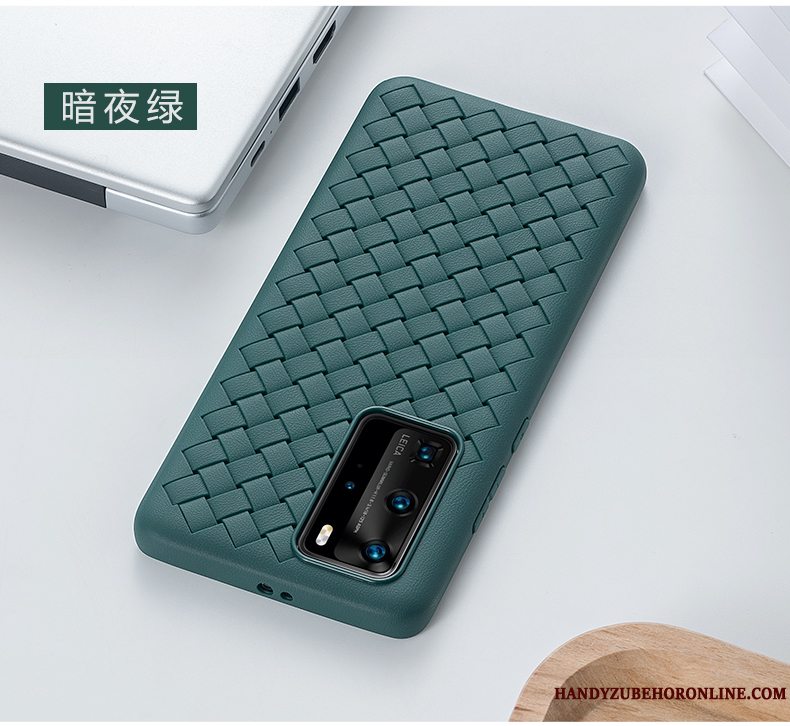 Etui Huawei P40 Pro Beskyttelse Strikkede Lilla, Cover Huawei P40 Pro Læder Mønster Føle