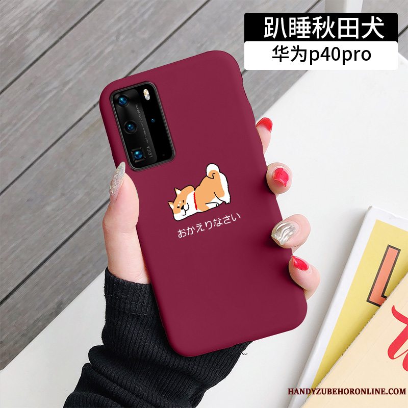 Etui Huawei P40 Pro Cartoon Grøn Hund, Cover Huawei P40 Pro Silikone Telefontrend