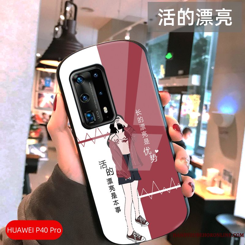 Etui Huawei P40 Pro Kreativ Hård Cirkel, Cover Huawei P40 Pro Tasker Elskeren Vind