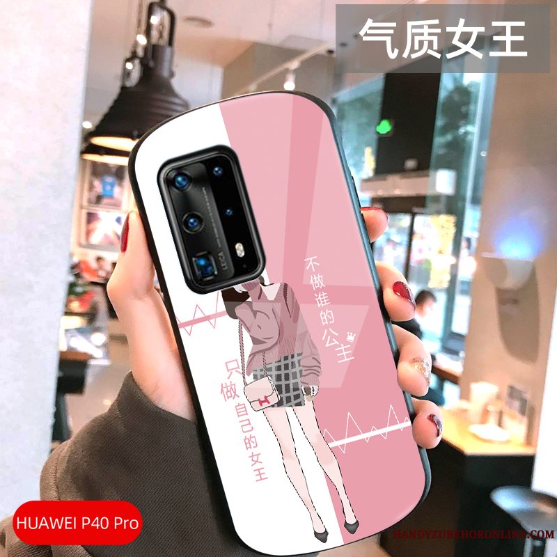 Etui Huawei P40 Pro Kreativ Hård Cirkel, Cover Huawei P40 Pro Tasker Elskeren Vind