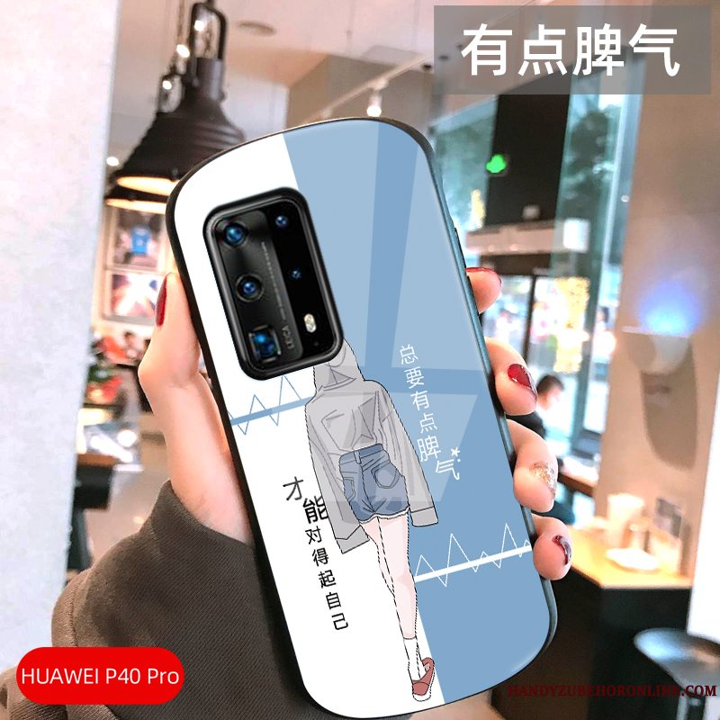 Etui Huawei P40 Pro Kreativ Hård Cirkel, Cover Huawei P40 Pro Tasker Elskeren Vind