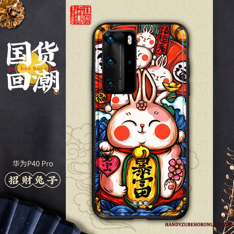 Etui Huawei P40 Pro Læder Anti-fald Kinesisk Stil, Cover Huawei P40 Pro Kreativ Elskeren Af Personlighed