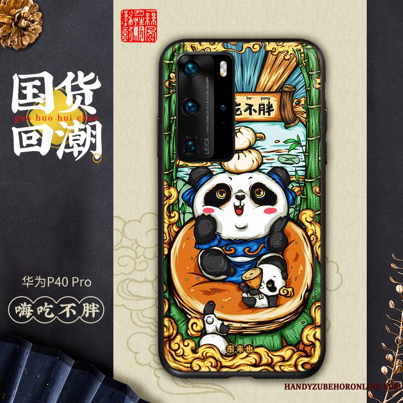 Etui Huawei P40 Pro Læder Anti-fald Kinesisk Stil, Cover Huawei P40 Pro Kreativ Elskeren Af Personlighed