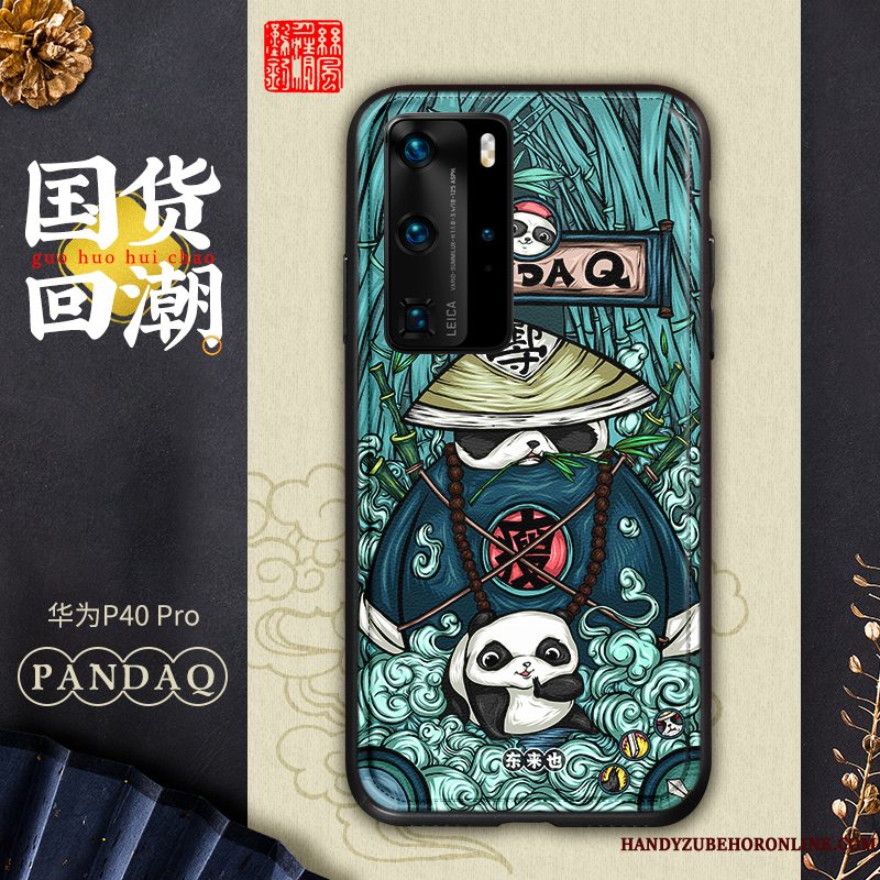 Etui Huawei P40 Pro Læder Anti-fald Kinesisk Stil, Cover Huawei P40 Pro Kreativ Elskeren Af Personlighed