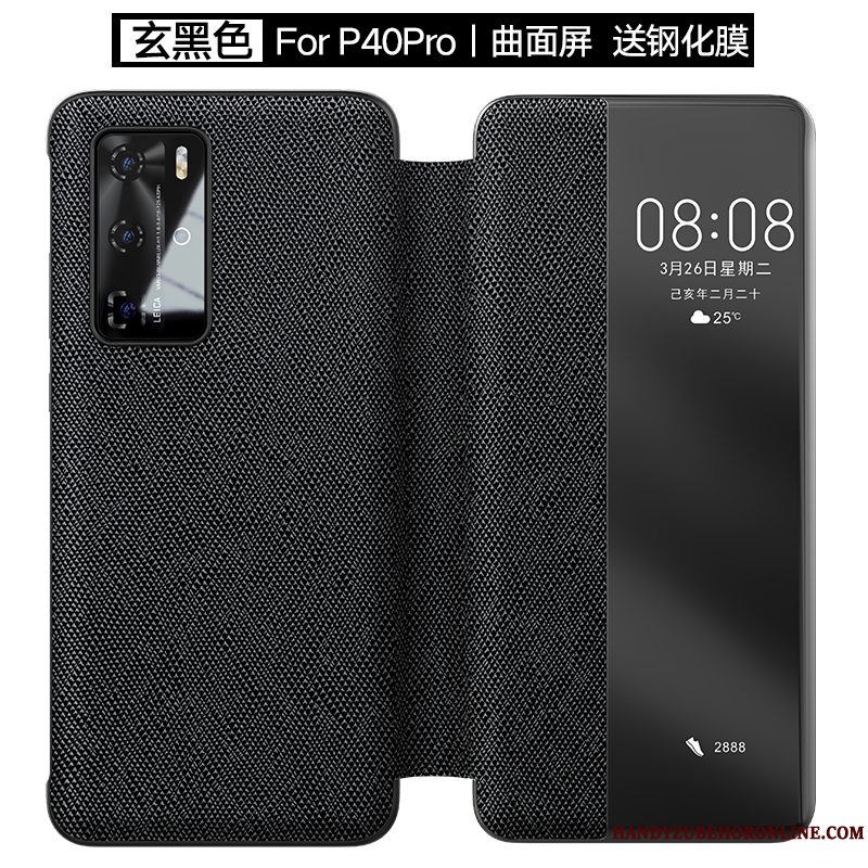 Etui Huawei P40 Pro Læder High End Anti-fald, Cover Huawei P40 Pro Beskyttelse Business Telefon
