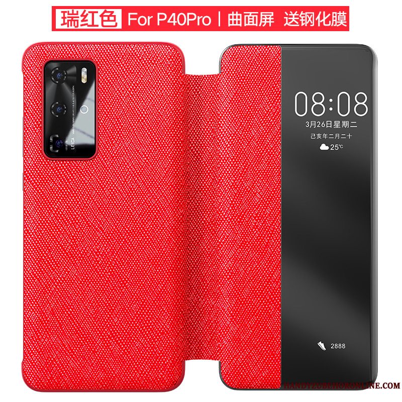 Etui Huawei P40 Pro Læder High End Anti-fald, Cover Huawei P40 Pro Beskyttelse Business Telefon