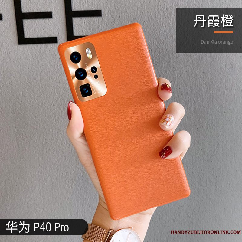 Etui Huawei P40 Pro Læder Ramme Ny, Cover Huawei P40 Pro Tasker Tynd Telefon