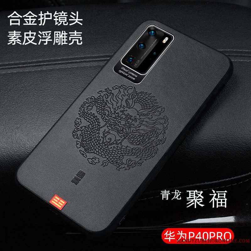 Etui Huawei P40 Pro Læder Trendy Tynd, Cover Huawei P40 Pro Beskyttelse Kinesisk Stil Telefon