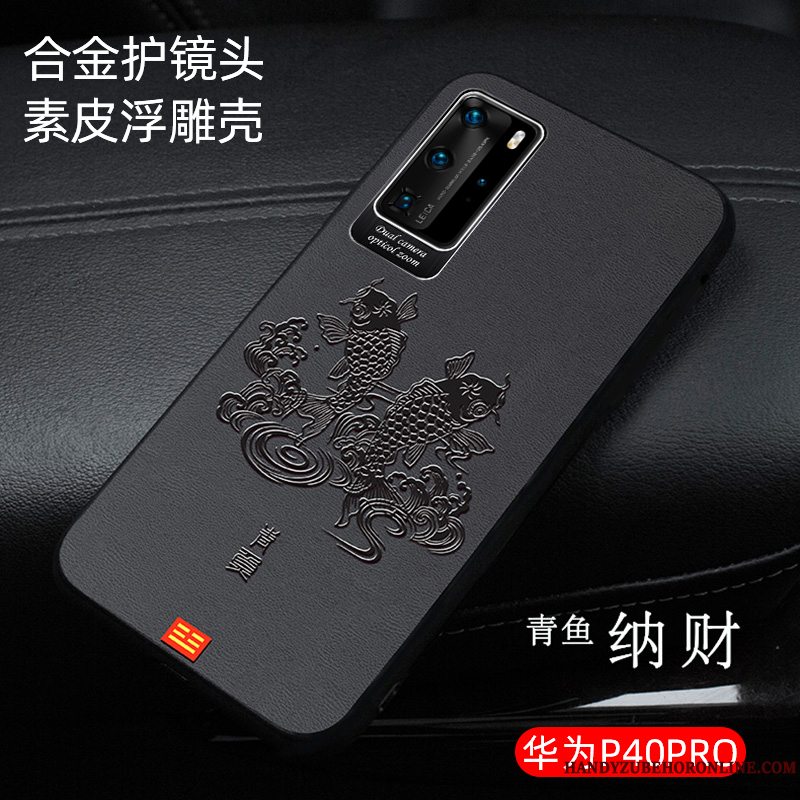 Etui Huawei P40 Pro Læder Trendy Tynd, Cover Huawei P40 Pro Beskyttelse Kinesisk Stil Telefon