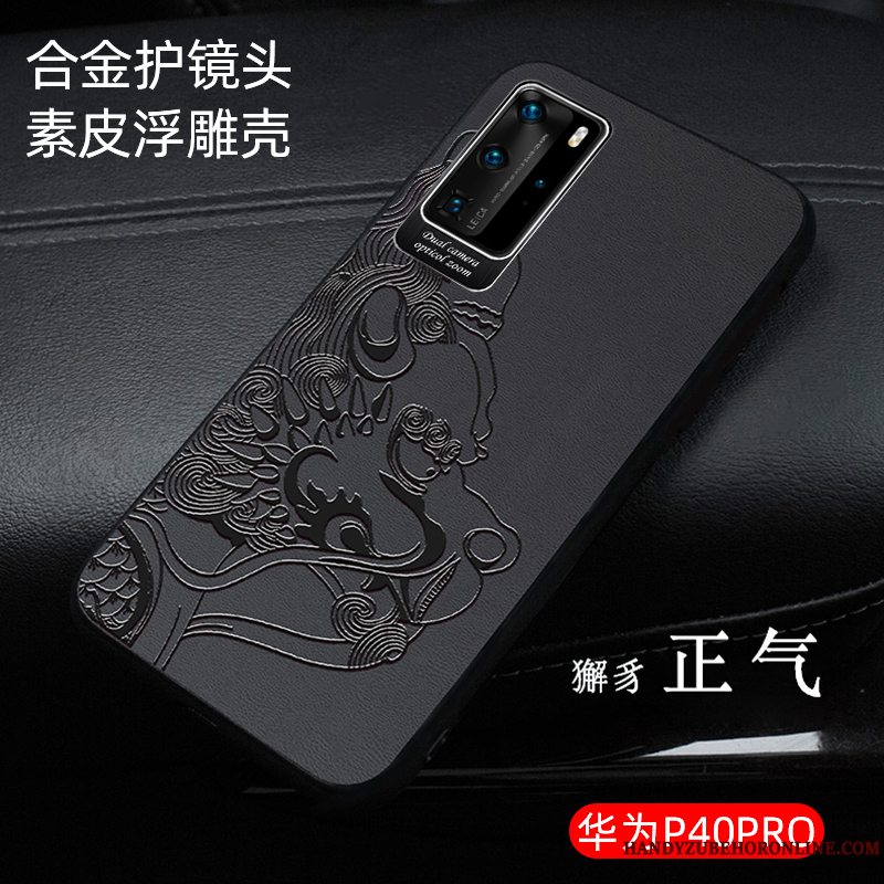 Etui Huawei P40 Pro Læder Trendy Tynd, Cover Huawei P40 Pro Beskyttelse Kinesisk Stil Telefon