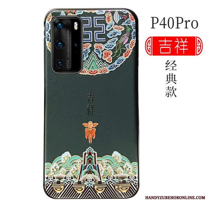 Etui Huawei P40 Pro Silikone Kinesisk Stil Telefon, Cover Huawei P40 Pro Tasker High End Trend