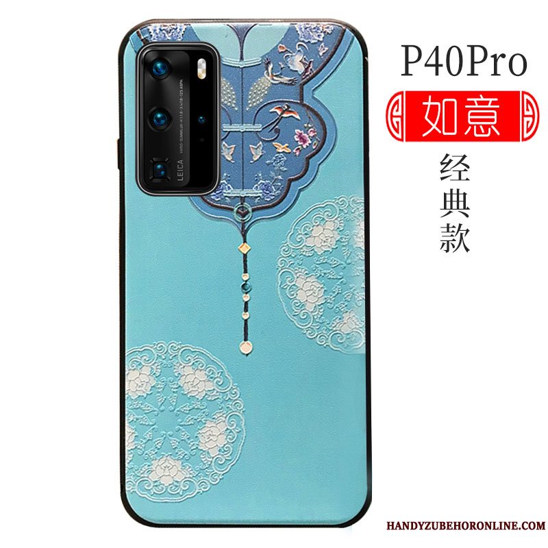 Etui Huawei P40 Pro Silikone Kinesisk Stil Telefon, Cover Huawei P40 Pro Tasker High End Trend