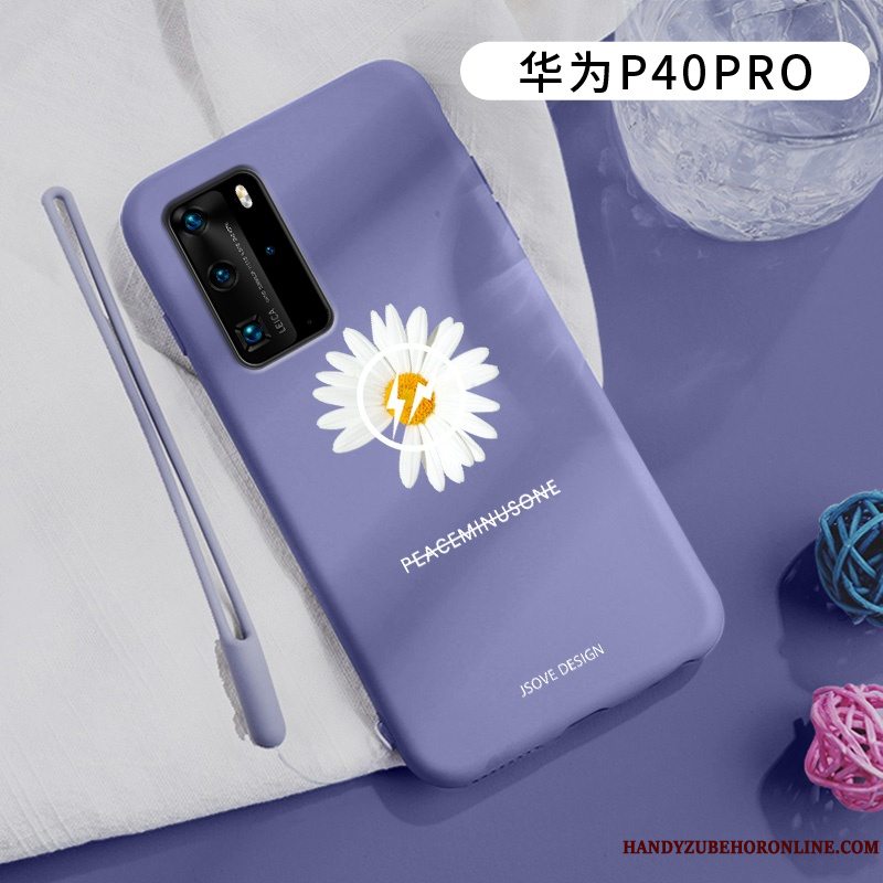 Etui Huawei P40 Pro Tasker Grøn Lille Sektion, Cover Huawei P40 Pro Beskyttelse Tusindfryd Anti-fald