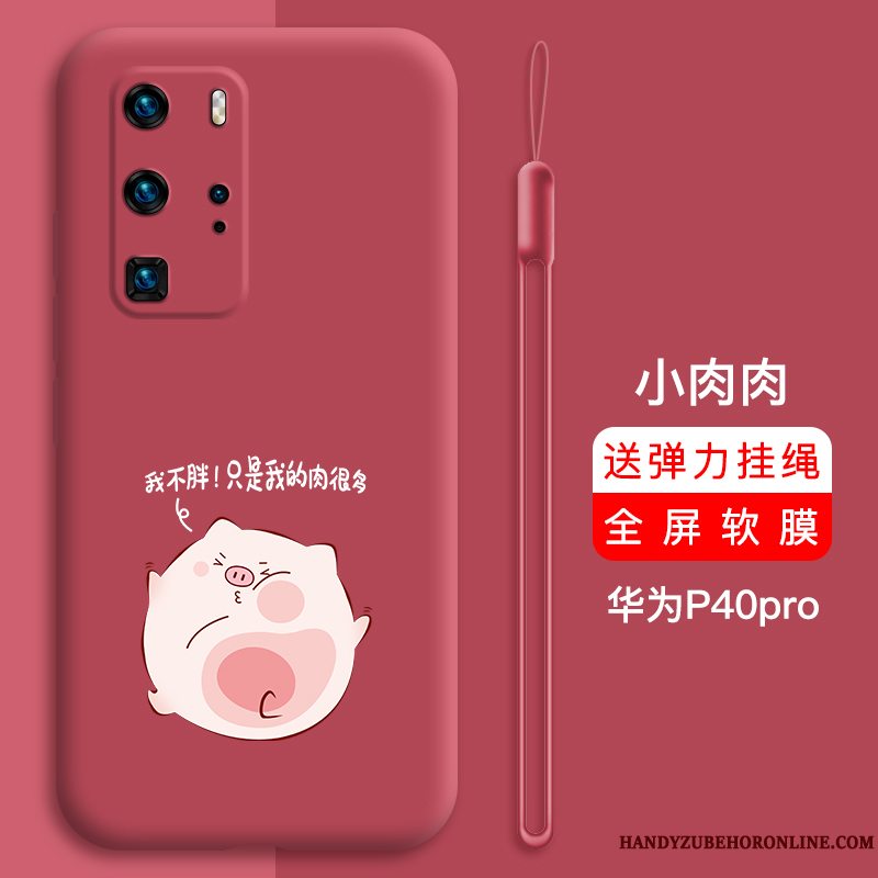 Etui Huawei P40 Pro Tasker Smuk Net Red, Cover Huawei P40 Pro Silikone Trendy Telefon