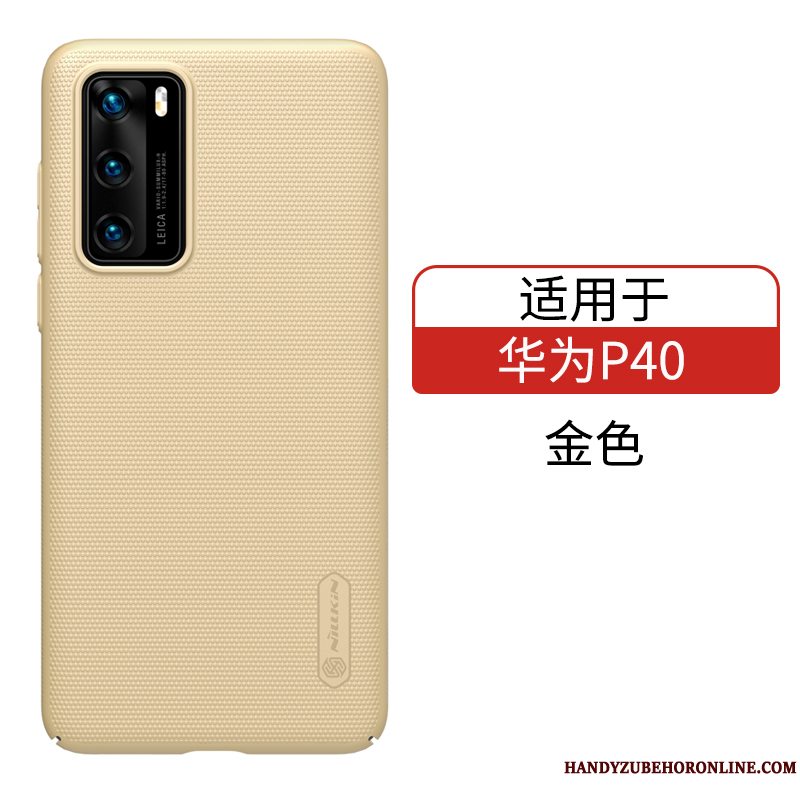 Etui Huawei P40 Tasker Telefonblå, Cover Huawei P40 Beskyttelse Guld Hård