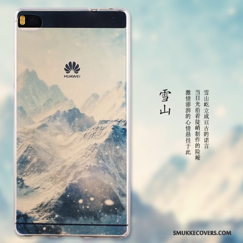Etui Huawei P8 Beskyttelse Høj Telefon, Cover Huawei P8 Blød Blå
