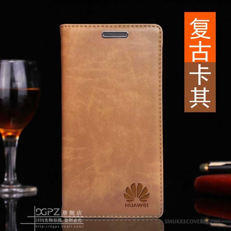 Etui Huawei P8 Folio Høj Telefon, Cover Huawei P8 Læder Blå