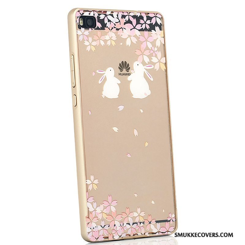 Etui Huawei P8 Kreativ Høj Ramme, Cover Huawei P8 Metal Hvid Af Personlighed