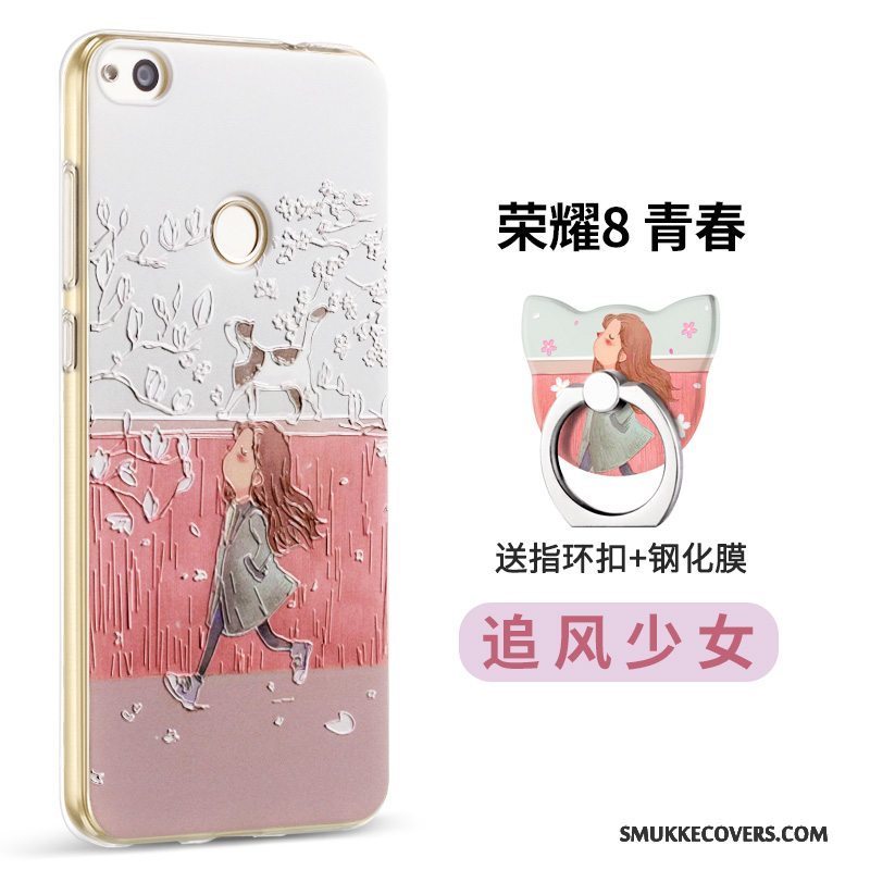 Etui Huawei P8 Lite 2017 Silikone Lyserød Mesh, Cover Huawei P8 Lite 2017 Tasker Anti-fald Af Personlighed