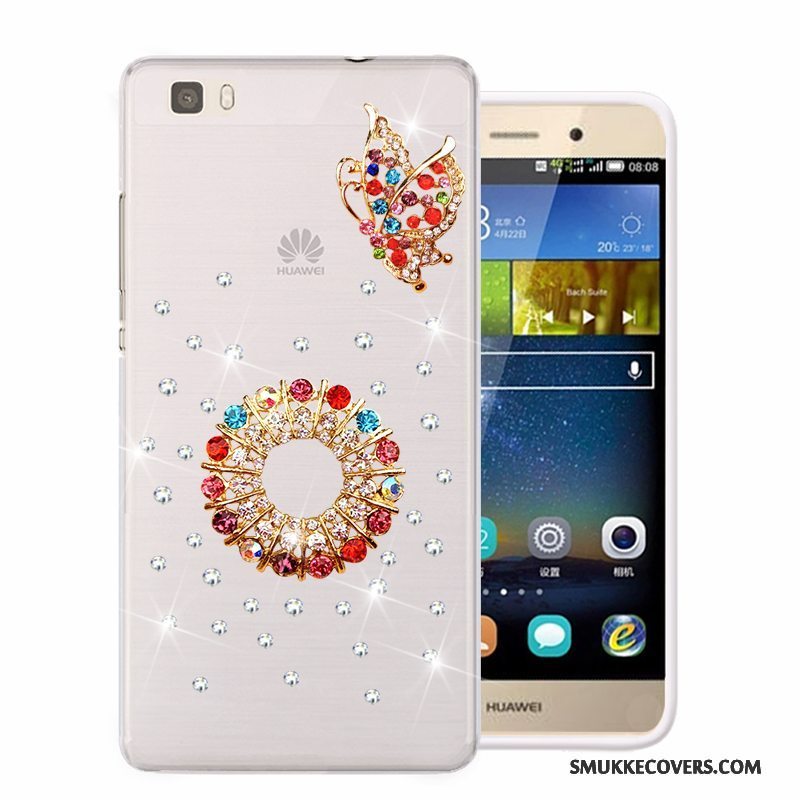 Etui Huawei P8 Lite Blød Ungdom Telefon, Cover Huawei P8 Lite Strass Lyserød