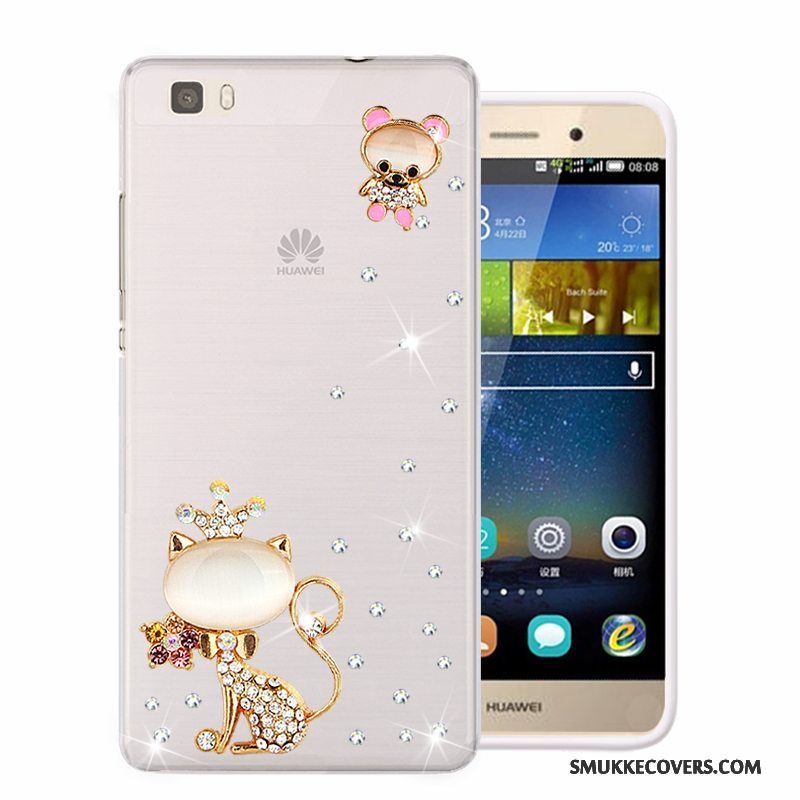 Etui Huawei P8 Lite Blød Ungdom Telefon, Cover Huawei P8 Lite Strass Lyserød