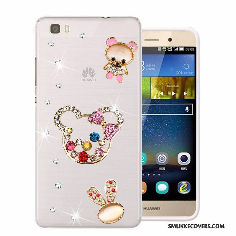 Etui Huawei P8 Lite Blød Ungdom Telefon, Cover Huawei P8 Lite Strass Lyserød