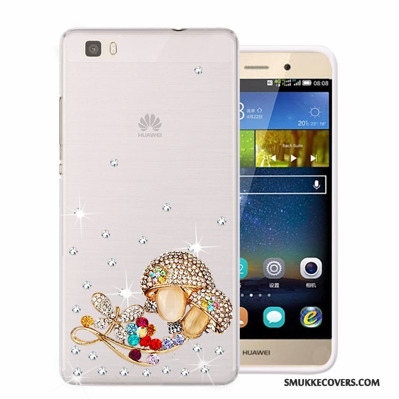 Etui Huawei P8 Lite Blød Ungdom Telefon, Cover Huawei P8 Lite Strass Lyserød