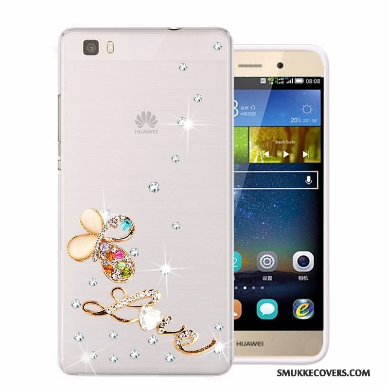 Etui Huawei P8 Lite Blød Ungdom Telefon, Cover Huawei P8 Lite Strass Lyserød